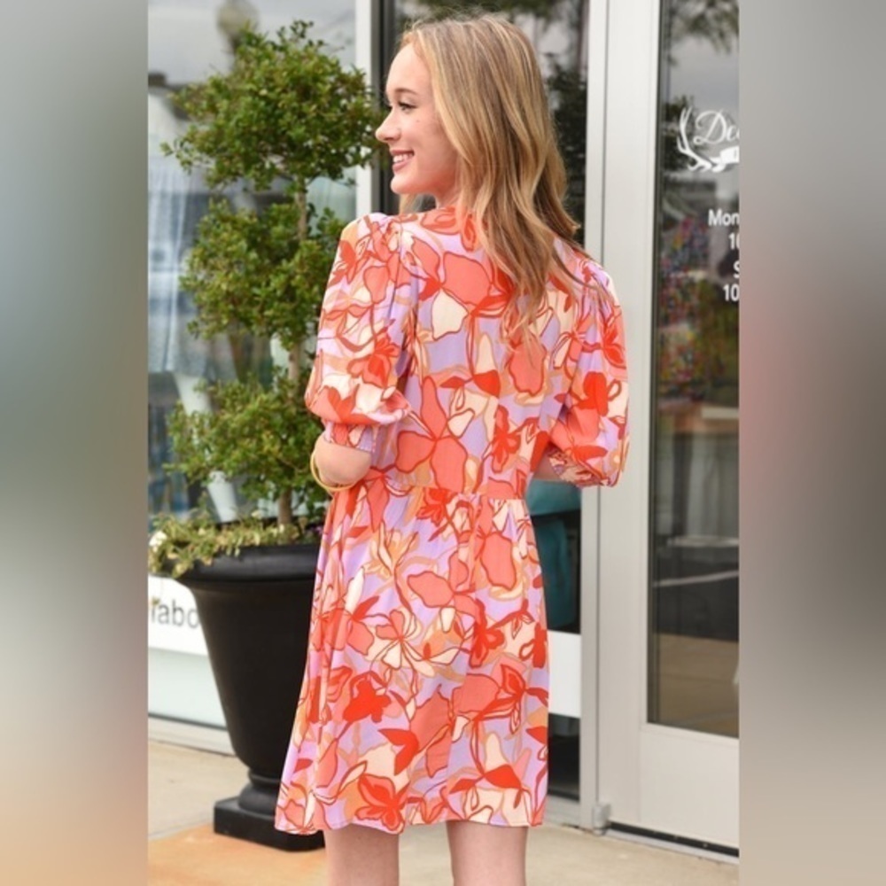 OLIVACEOUS LILAC‎ BLOOMS MIDI DRESS - Picture 16 of 16